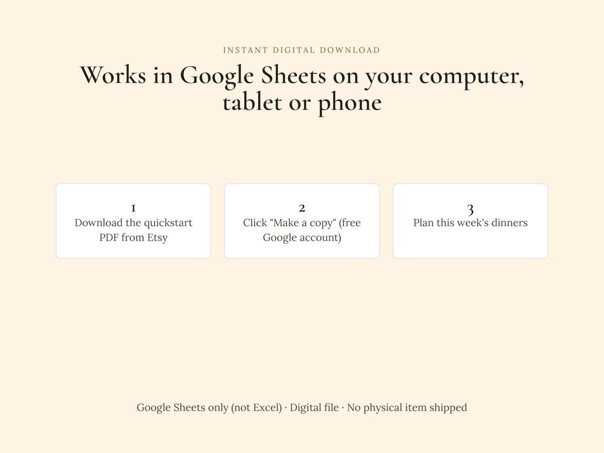 Works in Google Sheets on computer, tablet or phone