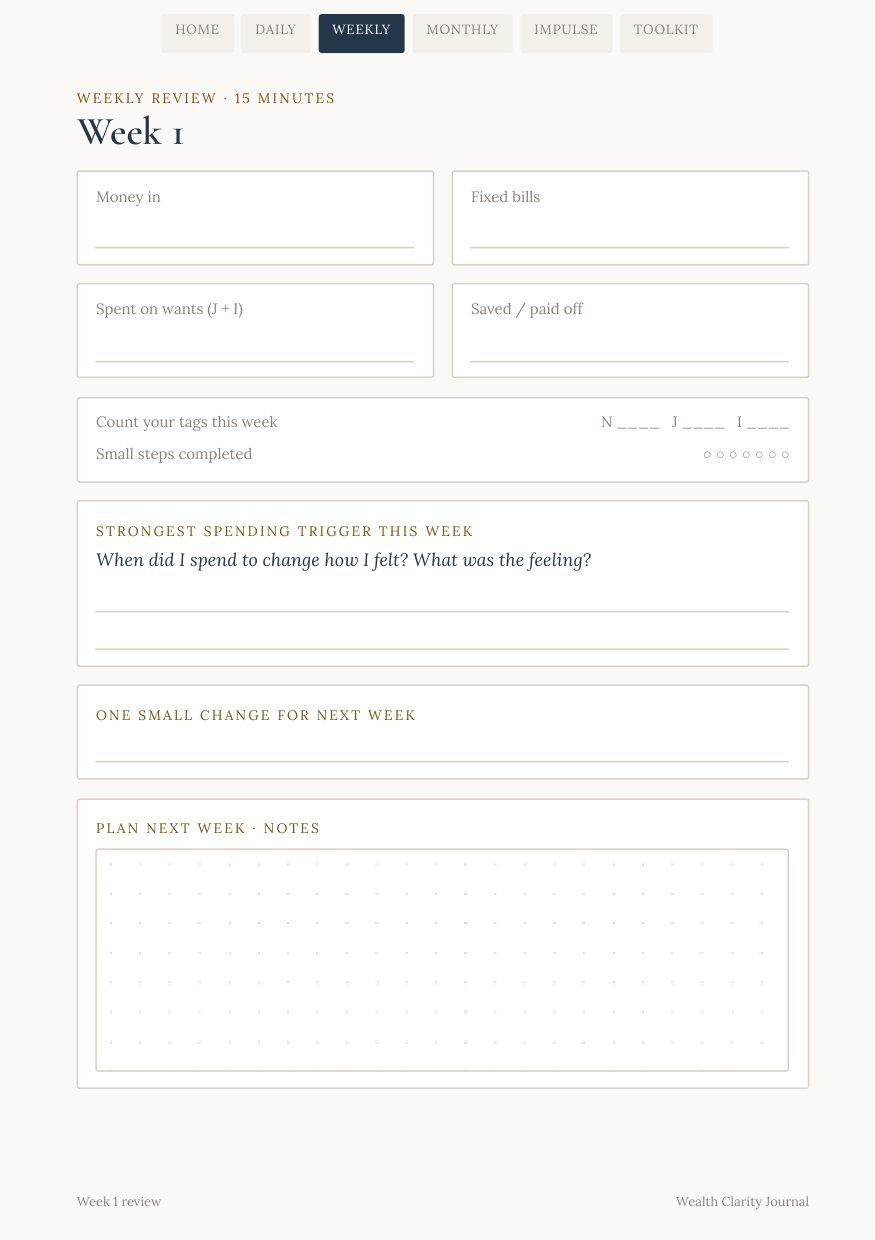 Weekly review page